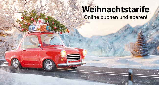 Weihnachtstarife - jetzt online buchen und sparen